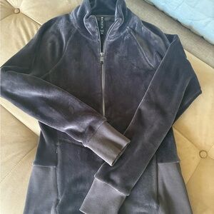 Athleta Charcoal/Mauve Fleece Full-Zip Jacket